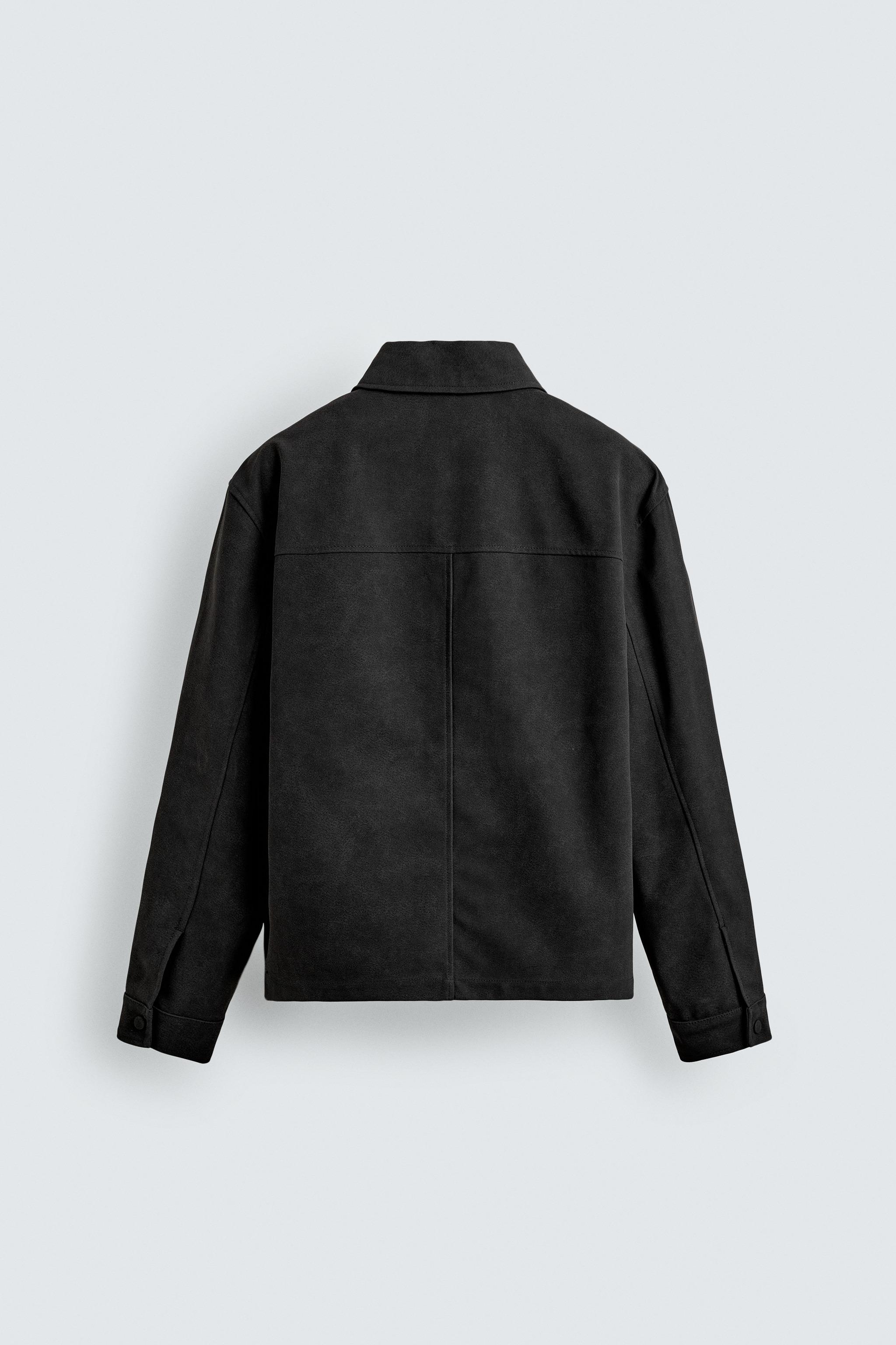 RELAXED FIT FAUX SUEDE OVERSHIRT